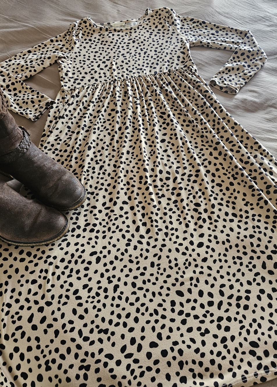 Cheetah Print Long Midi Dress - Made in USA - Small Soft Reb. In J 220